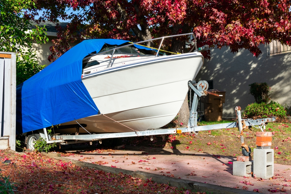 Tarp Used in Boat Storage